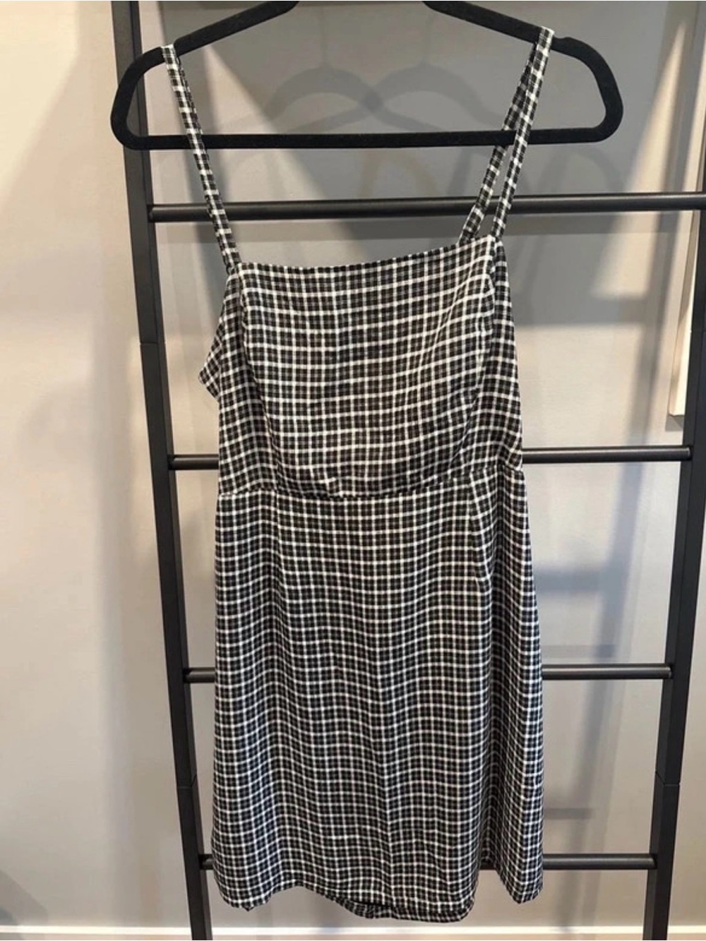 Sugarlips Black & White Gingham Square Neck Sundress